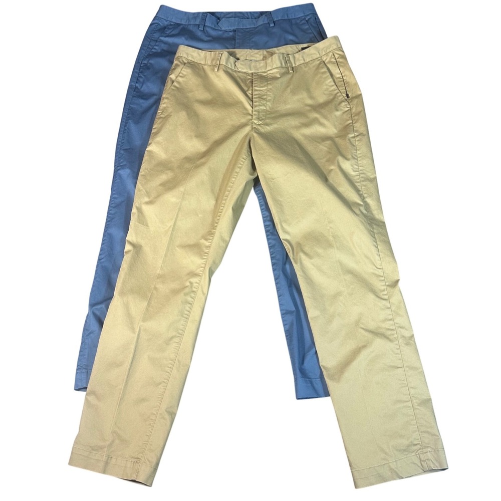 Bonobos‎ Chino Pants Mens 36x32 Khaki and Blue 2 Pack Straight Leg